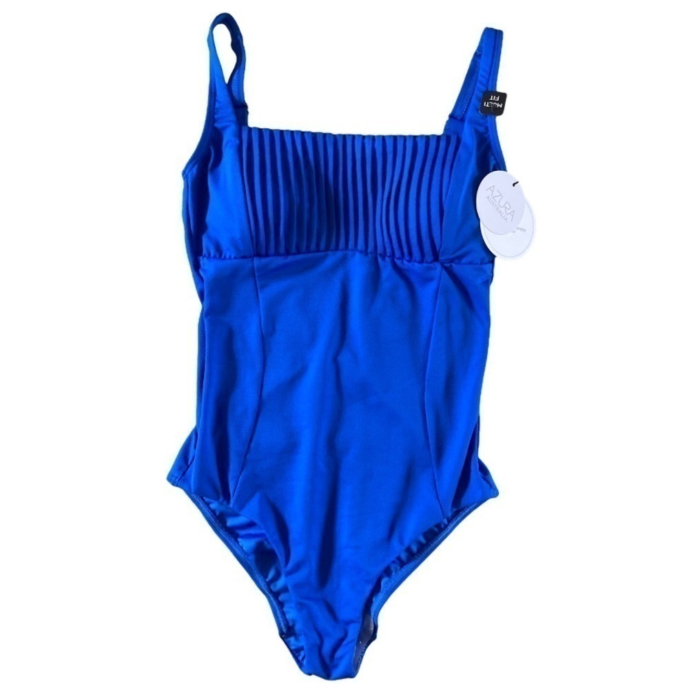 Azura Australia Textured Pintuck Swimsuit NWT Pleating Square Neck One Piece